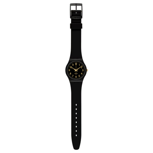 Swatch Gent SO28B113 Golden Tac – Orologio uomo quadrante dorato, vista frontale su sfondo bianco – CICCO Gioielleria