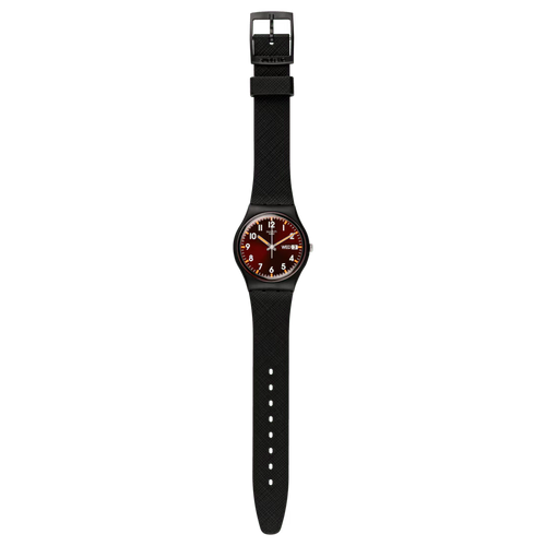 Swatch Gent SO29R700 Sir Red – Orologio uomo quadrante rosso elegante, vista frontale su sfondo bianco – CICCO Gioielleria