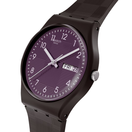 Swatch Gent SO29K105 Weaving Wonders – Vista laterale cassa Gent con cinturino – SWATCH
