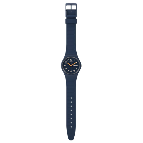 Swatch Gent SO29N102 Trendy Lines at Night – Orologio uomo quadrante righe notturne, vista frontale su sfondo bianco – CICCO Gioielleria