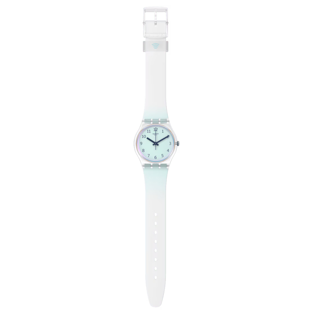 Swatch Ultraciel Pay SO28K110-6000 – orologio SwatchPAY! quarzo, quadrante bianco con stampa blu, cinturino bianco opaco