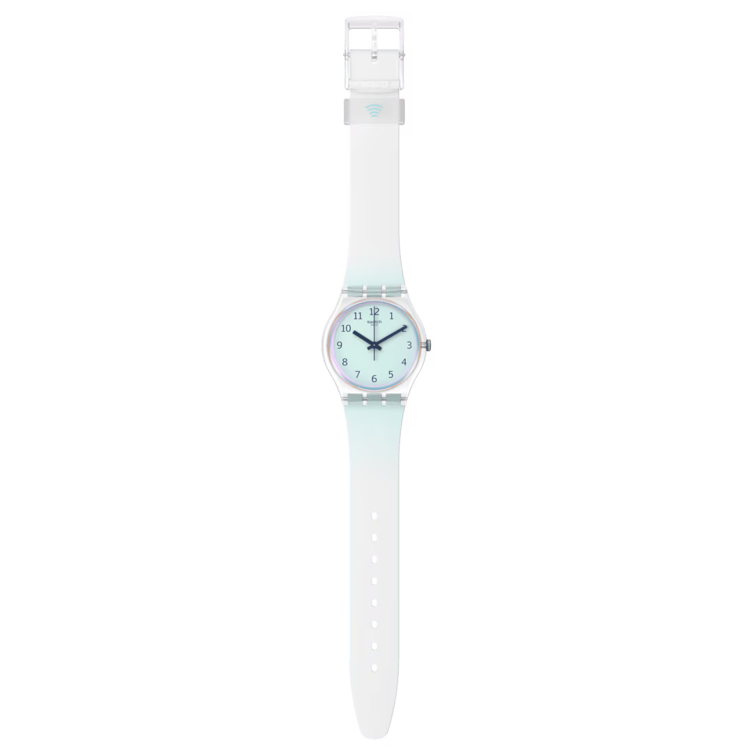 Swatch Ultraciel Pay SO28K110-6000 – orologio SwatchPAY! quarzo, quadrante bianco con stampa blu, cinturino bianco opaco