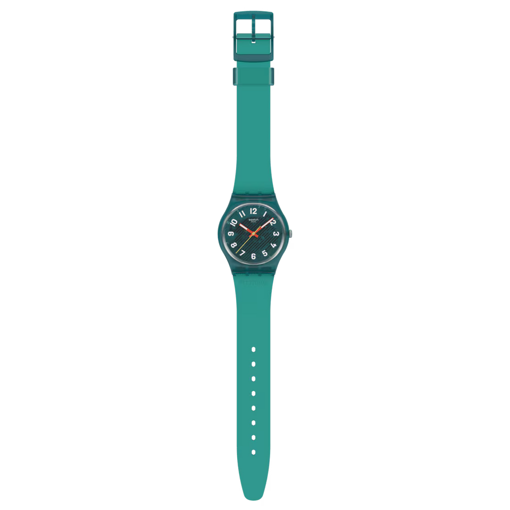 Swatch Gent SO29G703 Wavelengths of Moss – Orologio uomo quadrante verde muschio, vista frontale su sfondo bianco – CICCO Gioielleria