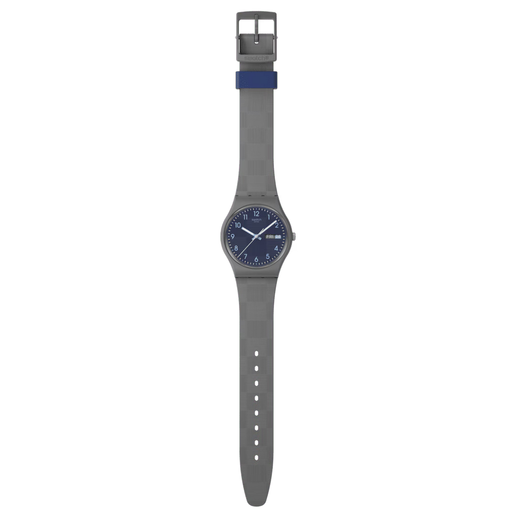 Swatch Gent SO29K103 Tile Dial – Orologio uomo quadrante effetto piastrella, vista frontale su sfondo bianco – CICCO Gioielleria