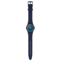 Orologio Swatch SO28N110 LA NIGHT BLUE con effetto Solar Spectrum sul vetro, vista frontale