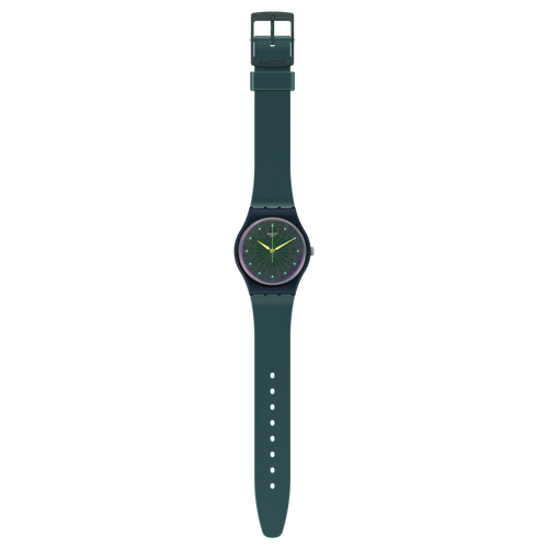 Swatch Gent SO29K100 Dreaming of Gemstones – Orologio uomo quadrante effetto gemme, vista frontale su sfondo bianco – CICCO Gioielleria