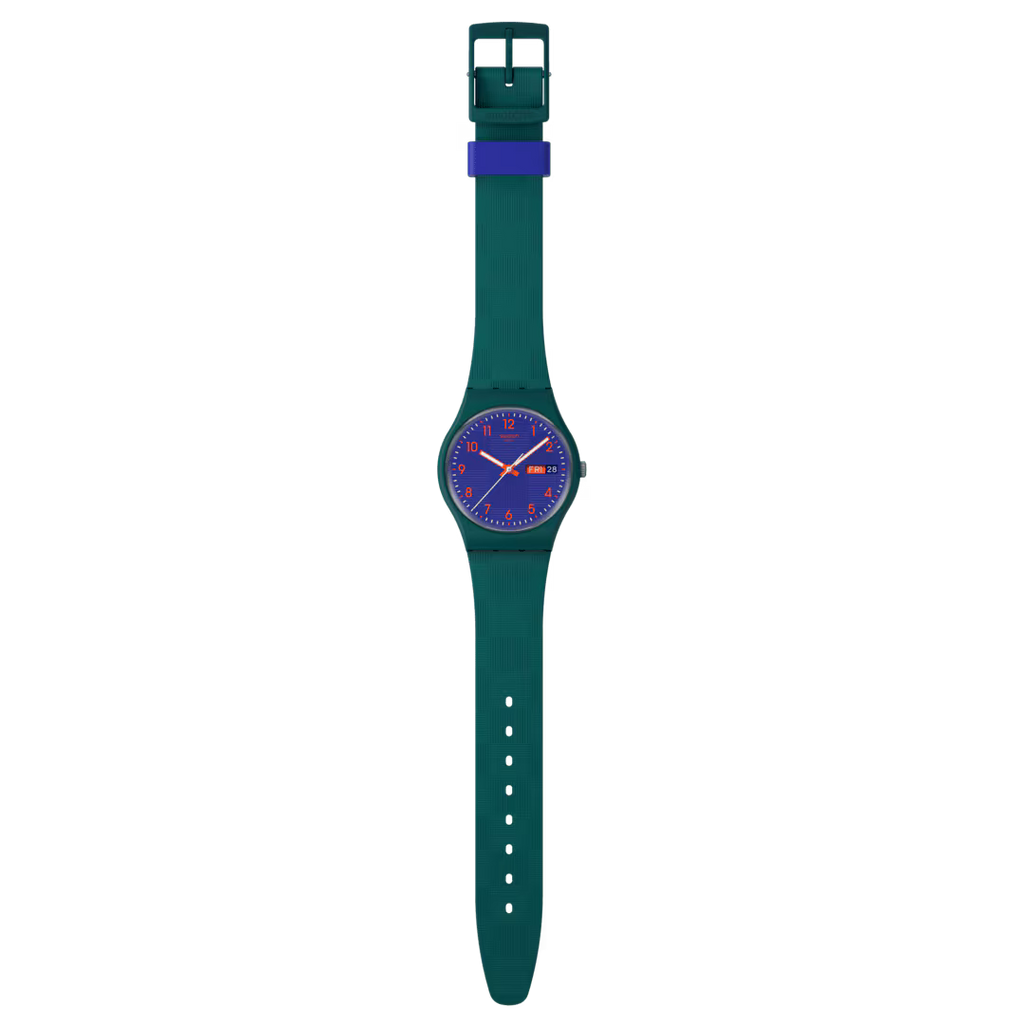 Swatch Gent SO29K101 Pattern Formation – Orologio uomo quadrante geometrico, vista frontale su sfondo bianco – CICCO Gioielleria