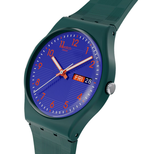 Swatch Gent SO29K101 Pattern Formation – Vista laterale cassa Gent con cinturino – SWATCH