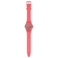 Swatch Gent SO29P700 Wavelengths of Coral – Orologio uomo quadrante corallo, vista frontale su sfondo bianco – CICCO Gioielleria
