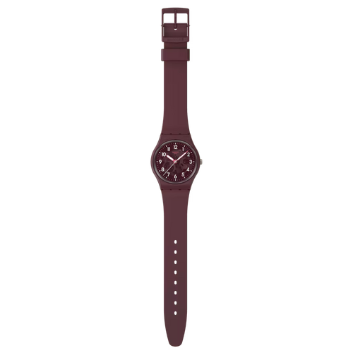 Swatch Gent SO29K102 Thru the Crown Glass – Orologio uomo quadrante trasparente effetto vetro, vista frontale su sfondo bianco – CICCO Gioielleria