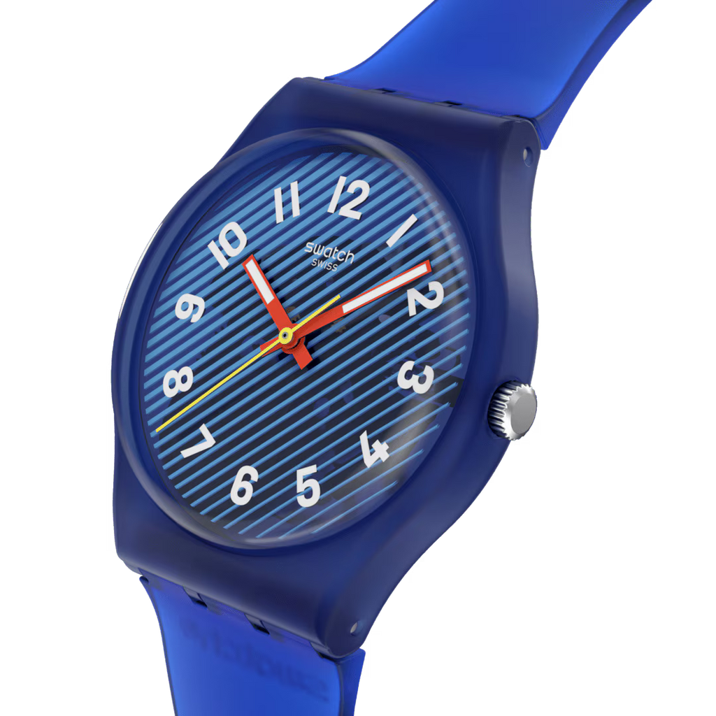 Swatch Gent SO29K104 Wavelengths of Water – Orologio uomo indossato al polso, scatto lifestyle – CICCO Gioielleria