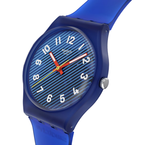 Swatch Gent SO29K104 Wavelengths of Water – Orologio uomo indossato al polso, scatto lifestyle – CICCO Gioielleria