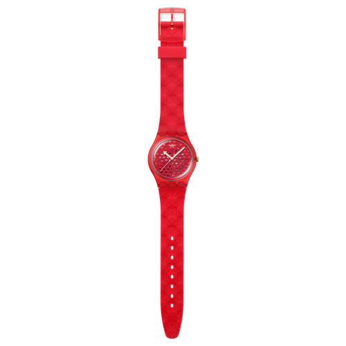 Orologio Swatch New Gent SO28Z122 Love in Scarlet – vista frontale su sfondo bianco