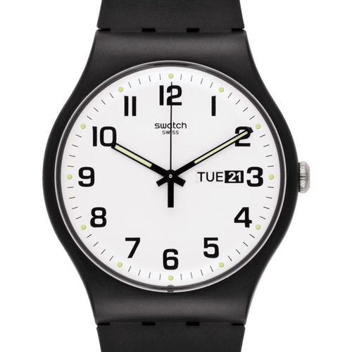 Swatch Gent GB753 Twice Again – Vista frontale con cinturino alternativo – SWATCH