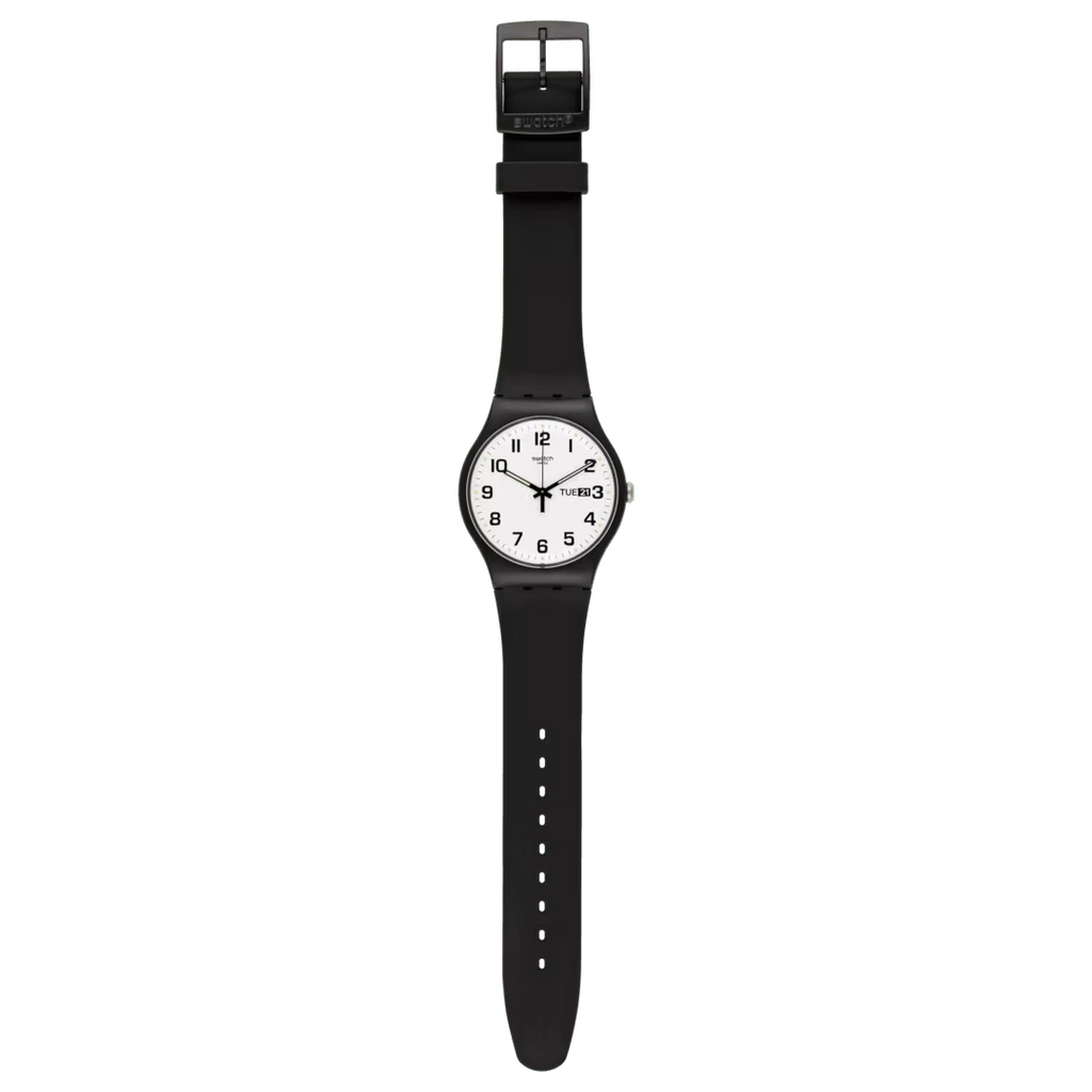 Swatch Gent GB753 Twice Again – Orologio uomo quadrante classico retrò, vista frontale su sfondo bianco – CICCO Gioielleria