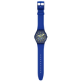 Swatch Gent SO29B700 Revealed in the Depths – Orologio uomo quadrante blu abissale, vista frontale su sfondo bianco – CICCO Gioielleria