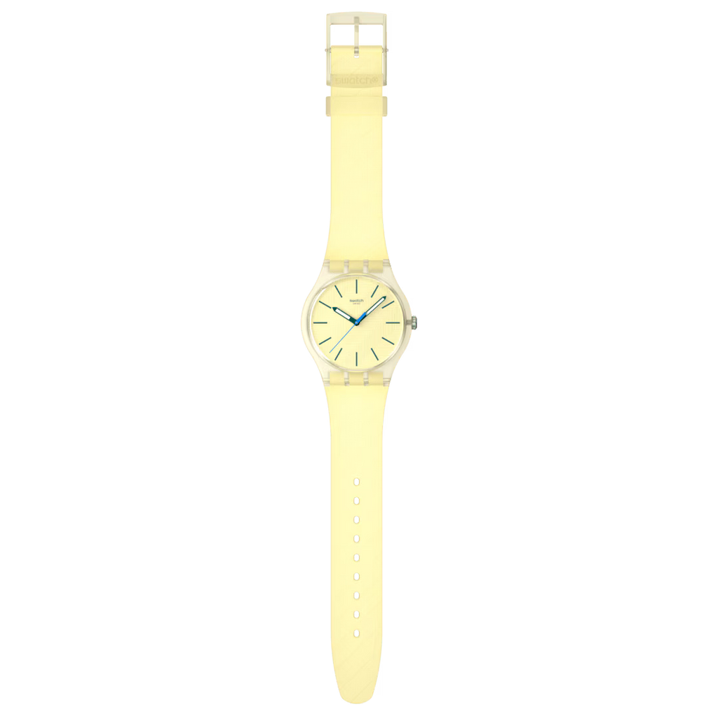 Swatch Gent SO29G700 Citrus Tilt – Orologio uomo quadrante giallo agrumato, vista frontale su sfondo bianco – CICCO Gioielleria