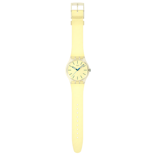 Swatch Gent SO29G700 Citrus Tilt – Orologio uomo quadrante giallo agrumato, vista frontale su sfondo bianco – CICCO Gioielleria