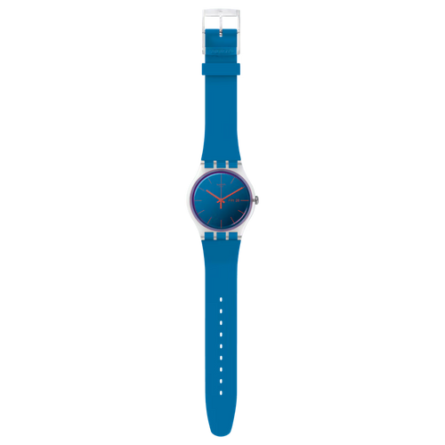 Swatch Gent SO29N100 Polablue – Orologio uomo quadrante blu polare, vista frontale su sfondo bianco – CICCO Gioielleria