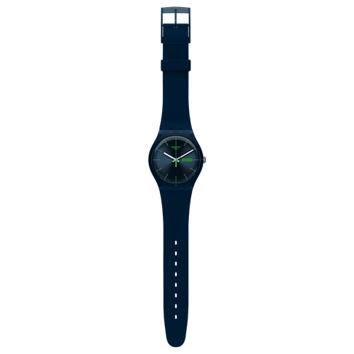 Swatch Gent SO29N704 Blue Rebel – Orologio uomo quadrante blu rebel, vista frontale su sfondo bianco – CICCO Gioielleria