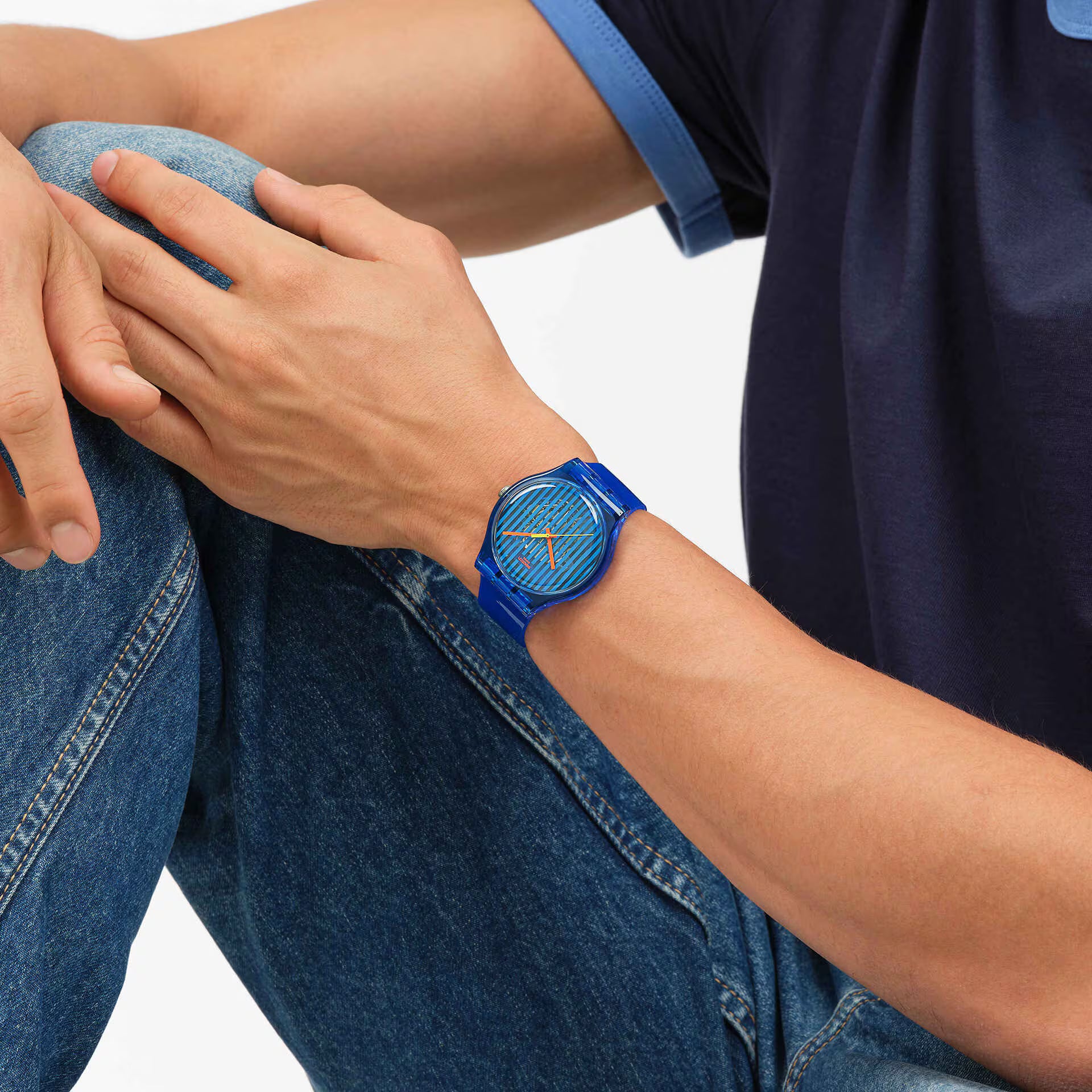 Orologio Swatch BRILLIANTLY BLUE SO29S102 – Indossato – Collezione New Gent da Cicco Gioielleria