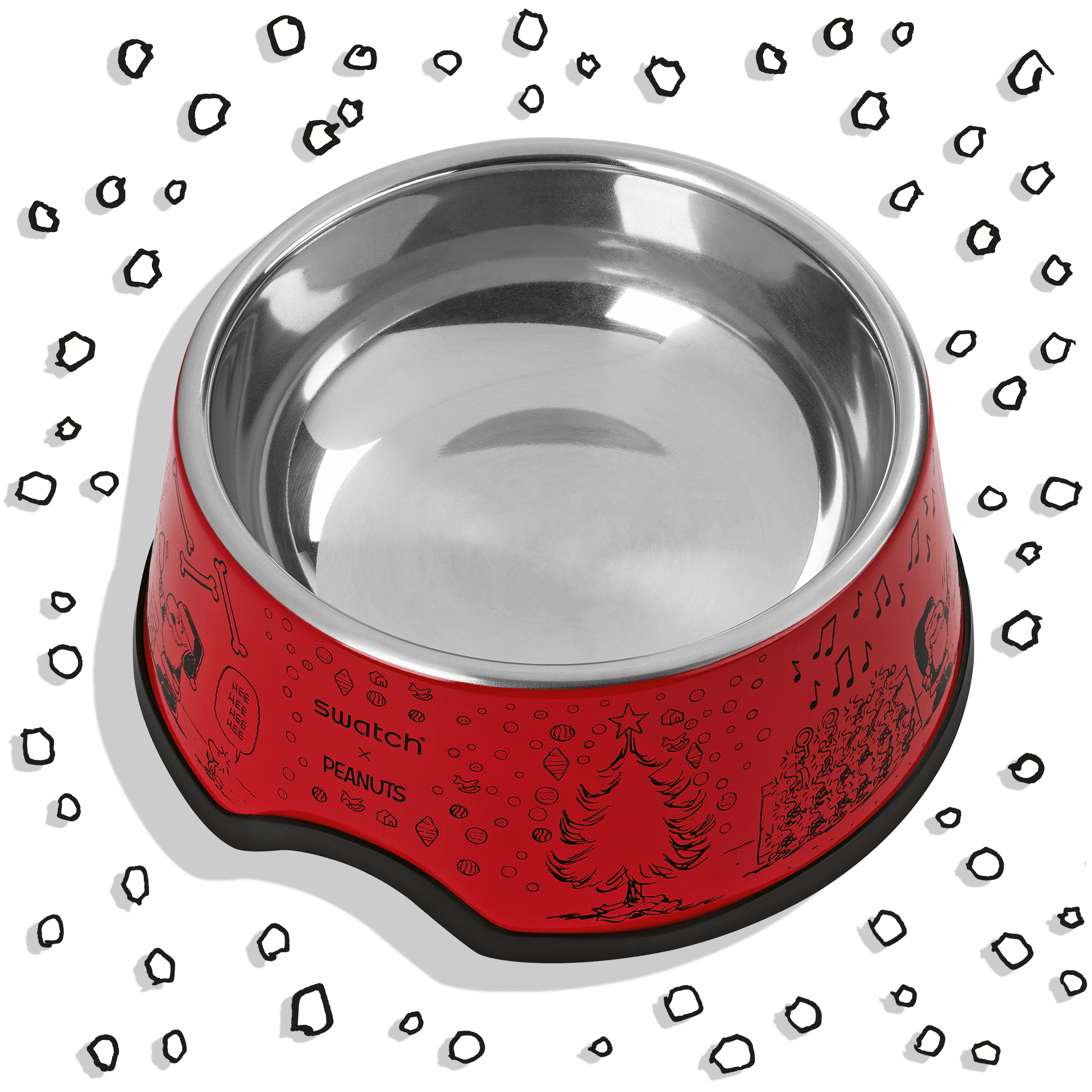 Packaging Swatch SO29Z109 Chomp! x Peanuts – Scatola a forma di ciotola per cani