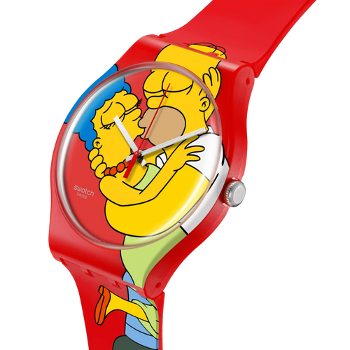 Swatch SO29Z120 Sweet Embrace – vista angolata con cinturino