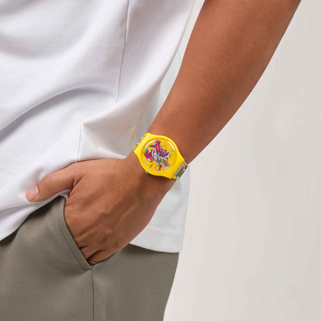 Swatch SO29Z157 Blow Away indossato al polso