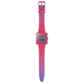 Swatch Squarely Berry What If SO34R700 – Orologio Bioceramic rosa scuro, vista frontale | CICCO Gioielleria