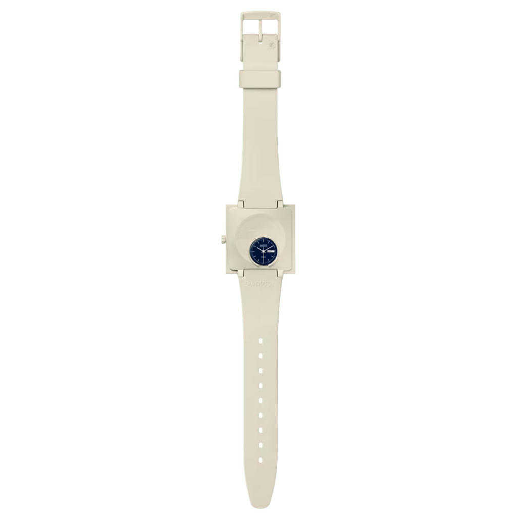 Swatch What If SO34T700 Beige – Vista retro orologio quadrato beige – SWATCH
