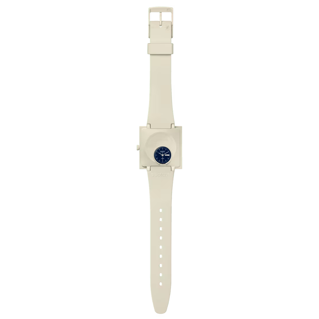 Swatch What If SO34T700 Beige – Vista retro orologio quadrato beige – SWATCH
