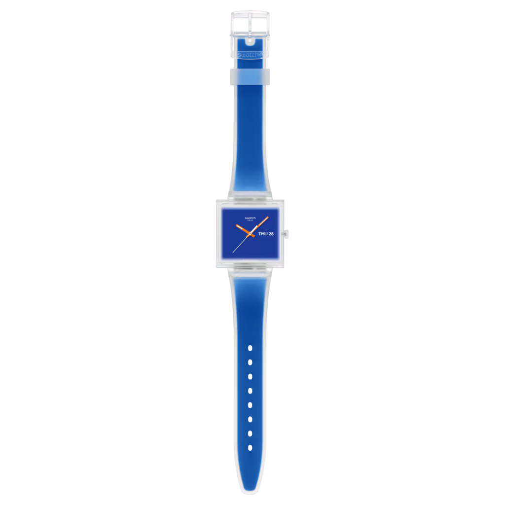Swatch What If See Thru Blue SO38K701 – Vista frontale – Orologio da Cicco Gioielleria