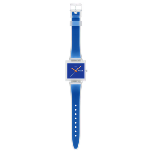Swatch What If See Thru Blue SO38K701 – Vista frontale – Orologio da Cicco Gioielleria