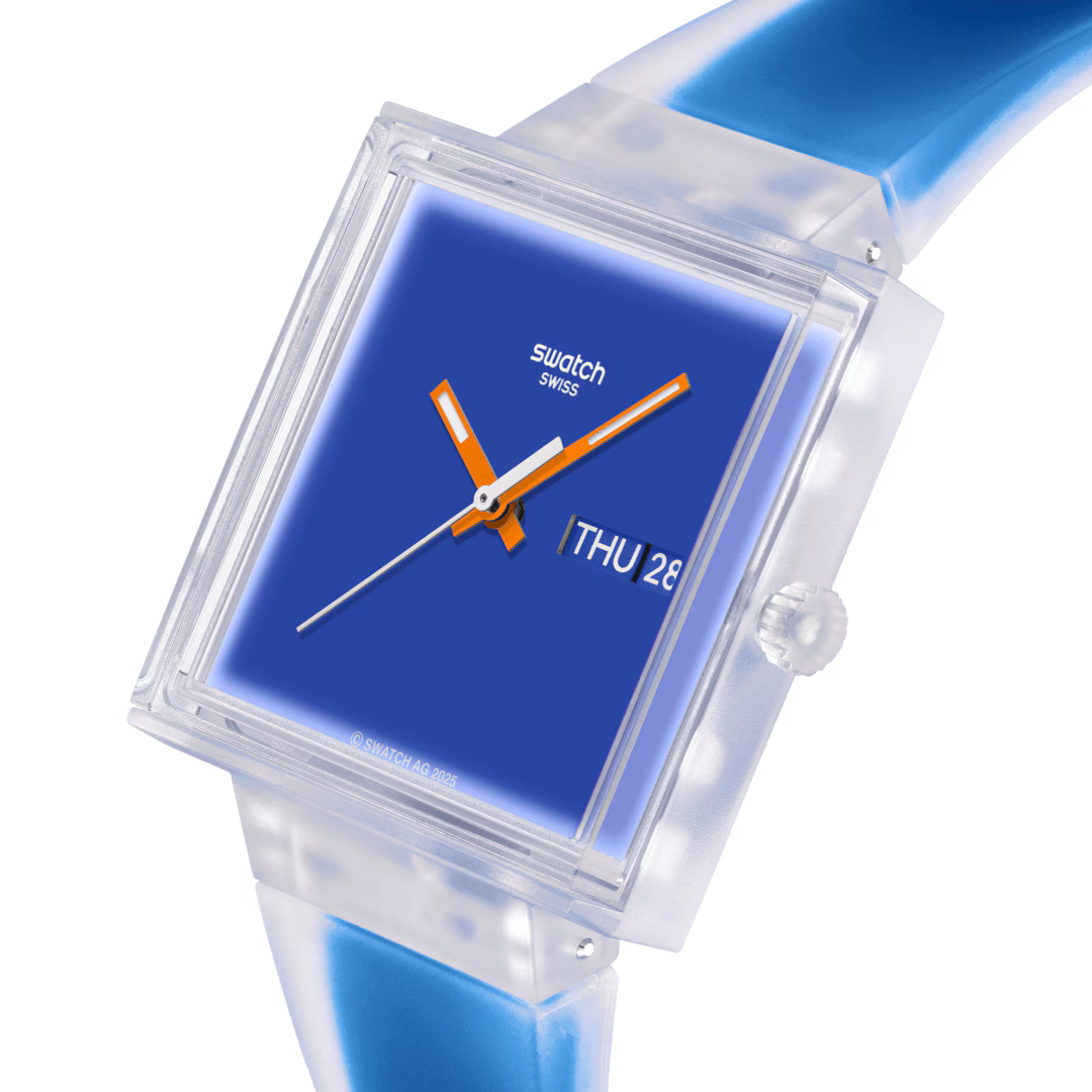Swatch What If See Thru Blue SO38K701 – Dettaglio quadrante – Orologio da Cicco Gioielleria