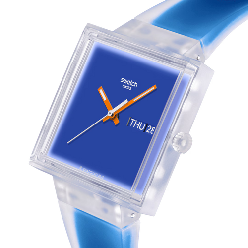 Swatch What If See Thru Blue SO38K701 – Dettaglio quadrante – Orologio da Cicco Gioielleria