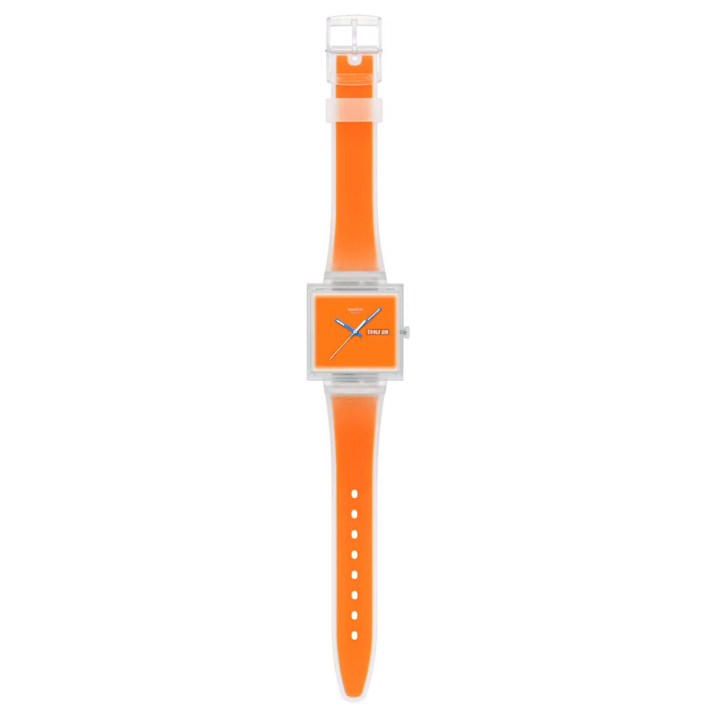 Swatch What If See Thru Orange SO38K704 – Vista frontale – Orologio da Cicco Gioielleria