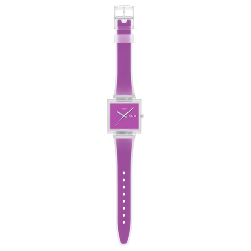 Swatch What If See Thru Magenta SO38K705 – Vista frontale – Orologio da Cicco Gioielleria