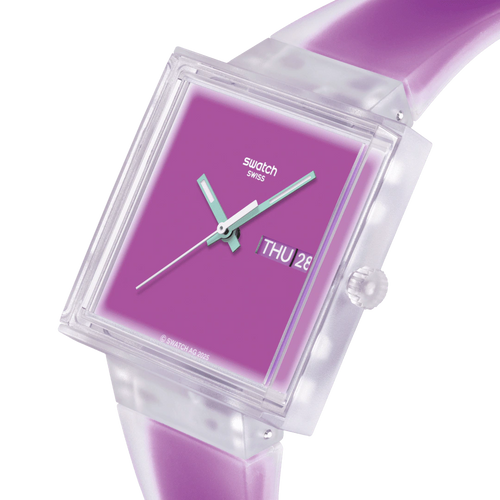 Swatch What If See Thru Magenta SO38K705 – Dettaglio quadrante – Orologio da Cicco Gioielleria