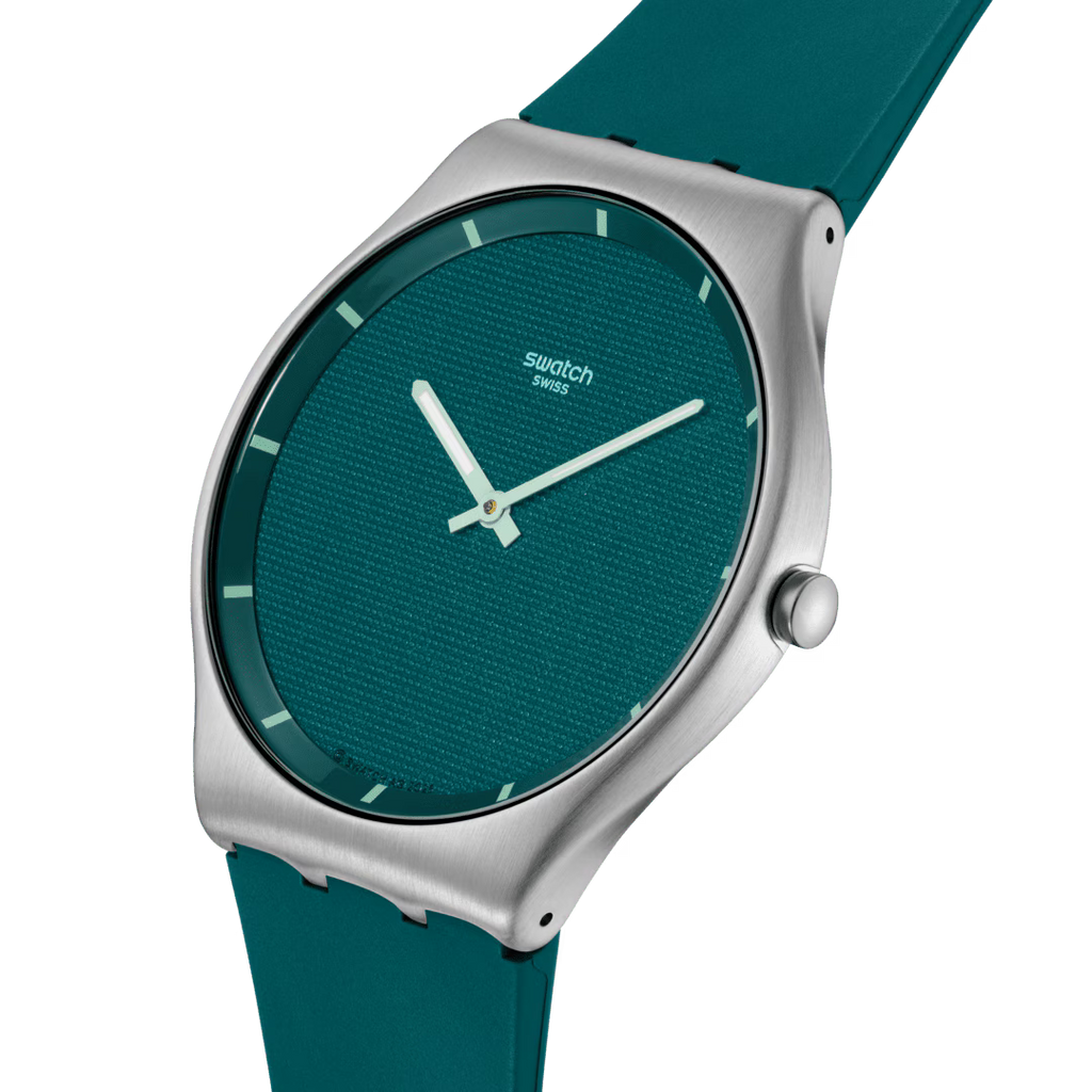 Orologio Swatch Skin Irony Pondering Patterns SS07S155 – Quadrante verde texture, cassa acciaio – Cicco Gioielleria