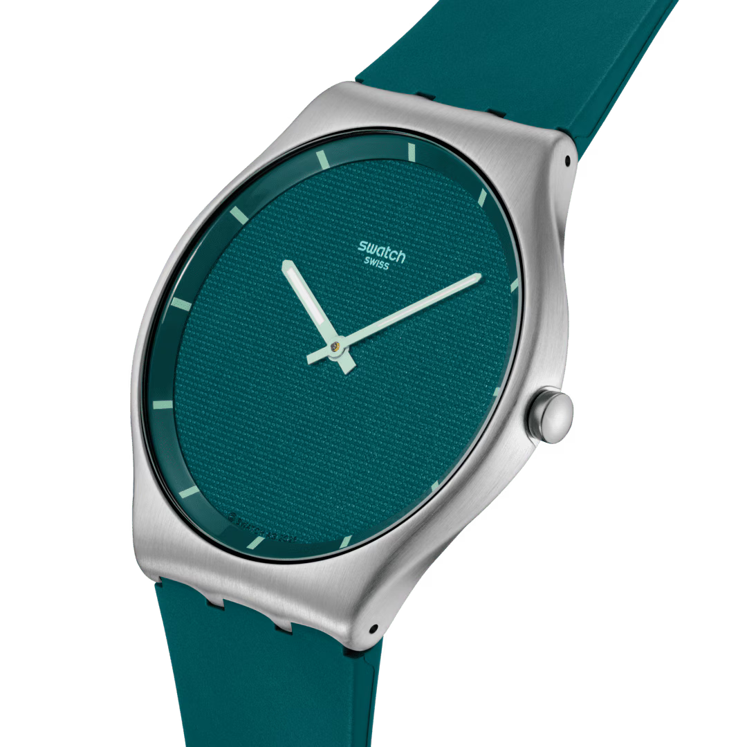 Orologio Swatch Skin Irony Pondering Patterns SS07S155 – Quadrante verde texture, cassa acciaio – Cicco Gioielleria