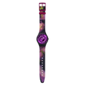 Swatch Skin SS08B106 Paradise Bloom – Orologio ultrasottile viola, vista frontale su sfondo bianco – CICCO Gioielleria