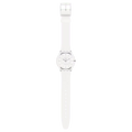 Swatch SKIN WHITE CLASSINESS SS08K102 orologio ultrasottile quadrante bianco indici argento unisex