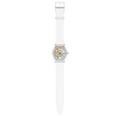 Swatch Clearly Skin SS08K109 – Orologio ultra-piatto trasparente, vista frontale su sfondo bianco – CICCO Gioielleria