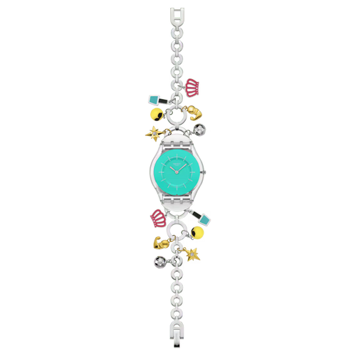 Swatch SS08Z106G Mother Like No Other – Vista frontale orologio donna Skin quadrante turchese | CICCO Gioielleria