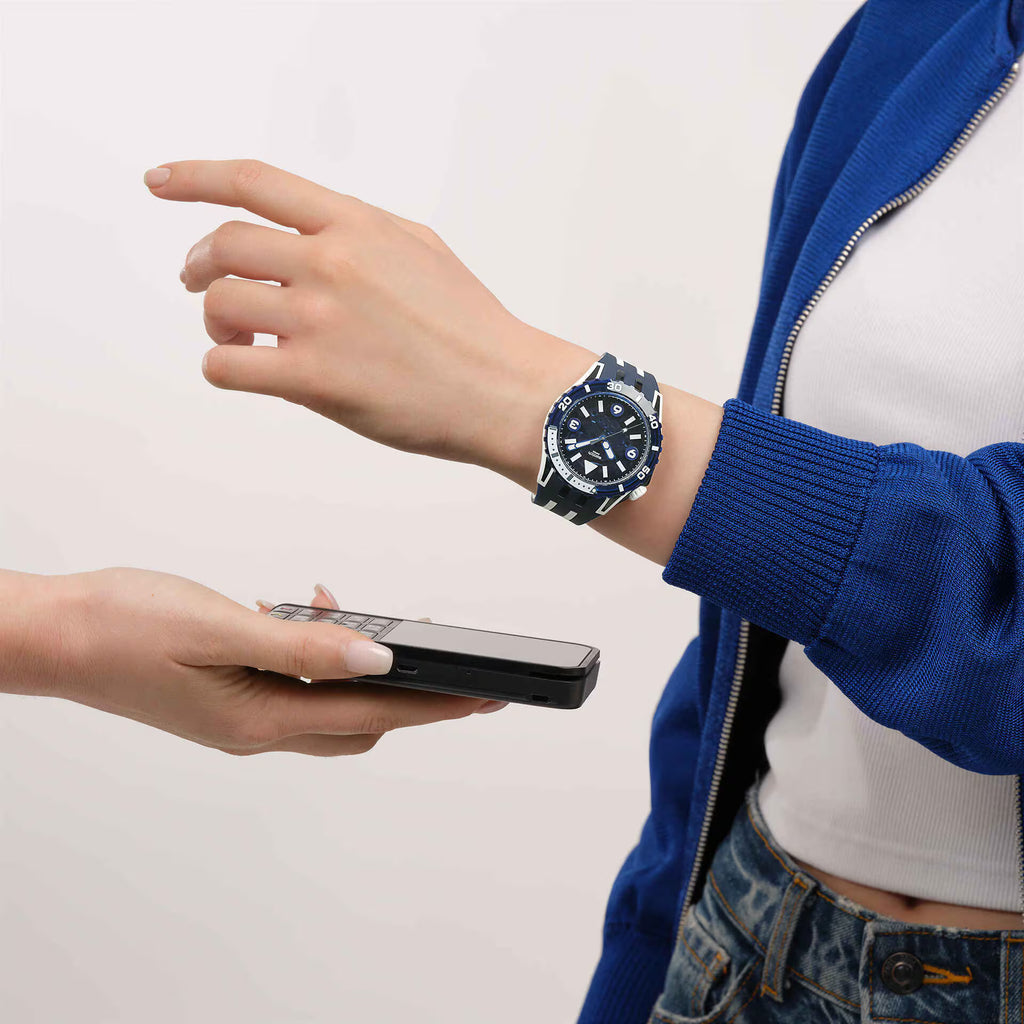 Swatch Scuba Sea Wasp Pay – SwatchPAY! pagamento contactless – Orologio subacqueo da Cicco Gioielleria