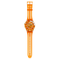 Swatch Scubacqua SSCU09O100 Pacific Sea Nettle – vista frontale, quadrante arancione trasparente