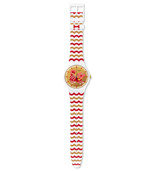 Orologio Swatch New Gent SUOZ266 Woof New Year 2018 – vista frontale su sfondo bianco