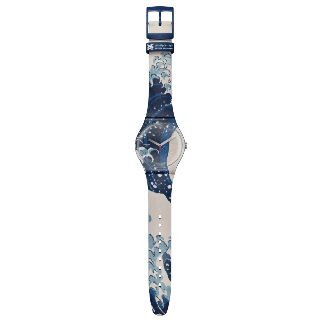Swatch New Gent SUOZ351 The Great Wave by Hokusai & Astrolabe – Orologio edizione speciale arte giapponese, vista frontale – CICCO Gioielleria