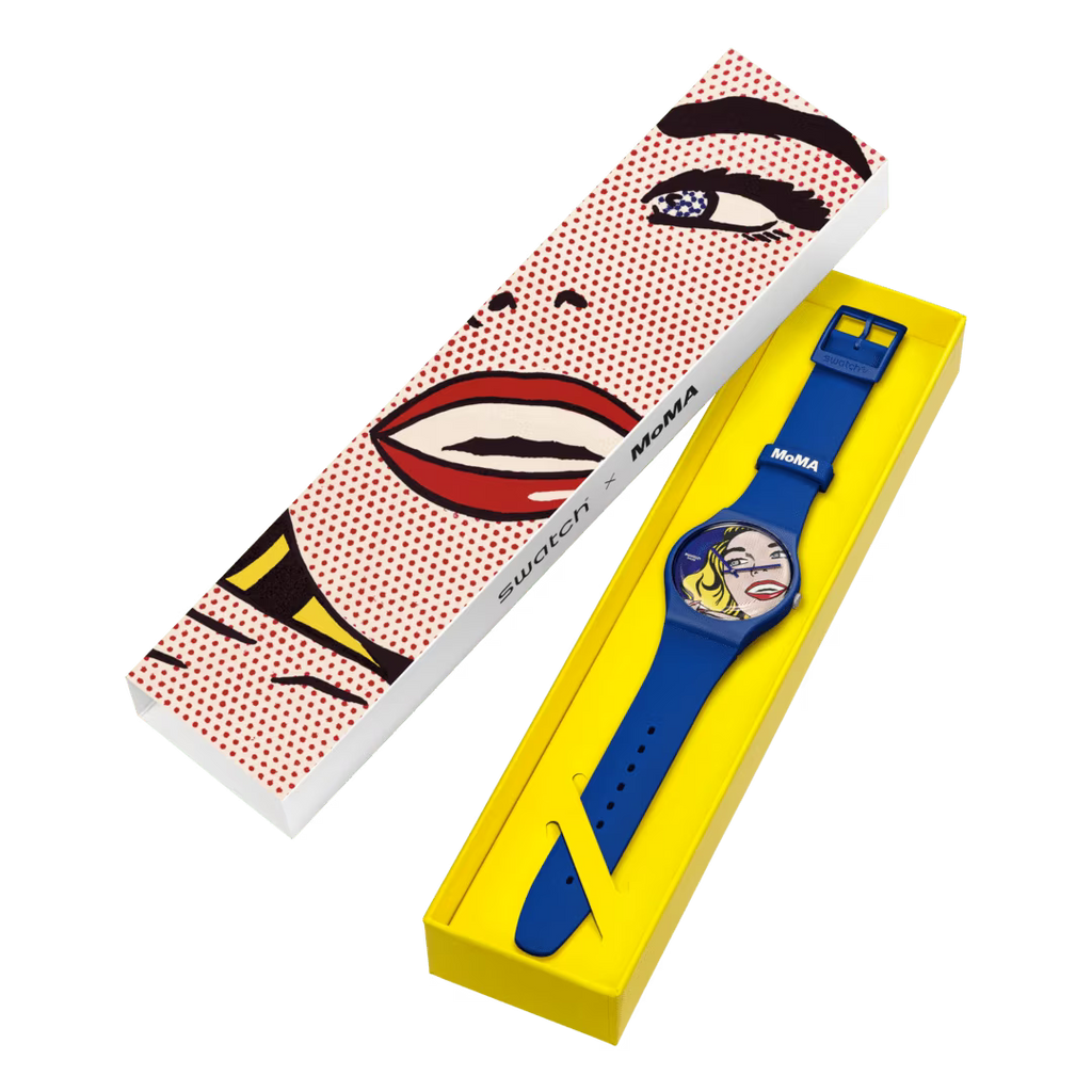 Swatch SUOZ352 Girl by Roy Lichtenstein – Confezione originale Special Edition MoMA, idea regalo