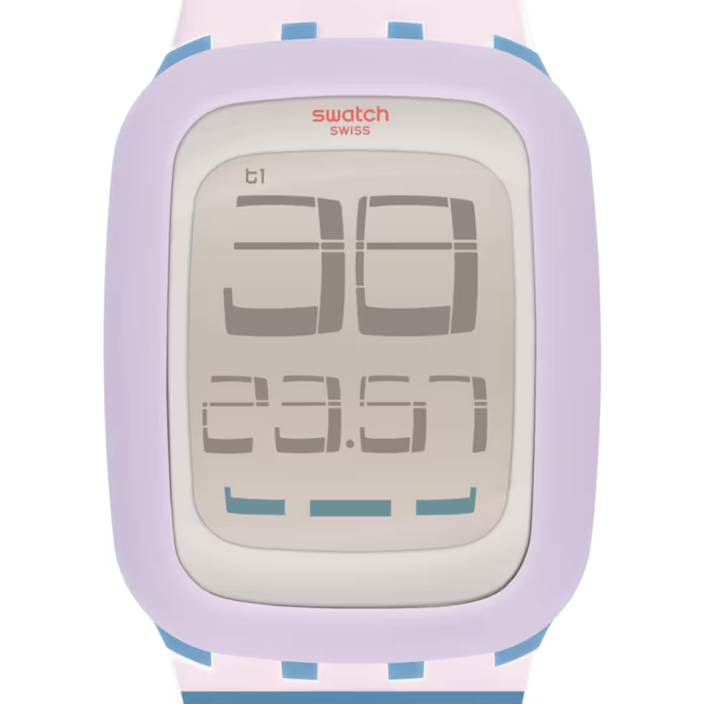 Swatch Touch SURN107 Tendina – Dettaglio display LCD argentato touchscreen – Cicco Gioielleria